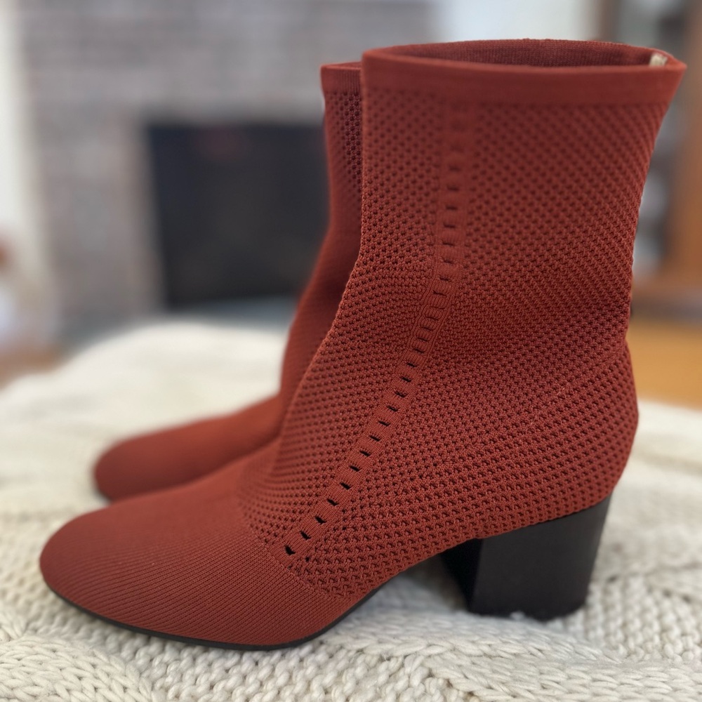 Eileen Fisher stretch knit bootie.